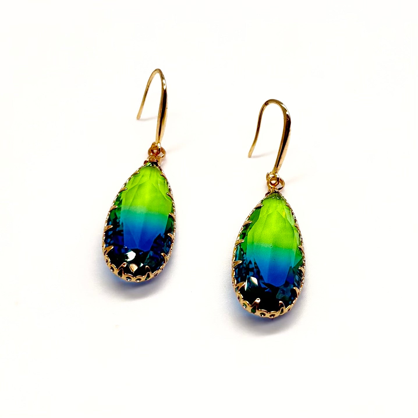 Two Tone Tear Drop Earrings