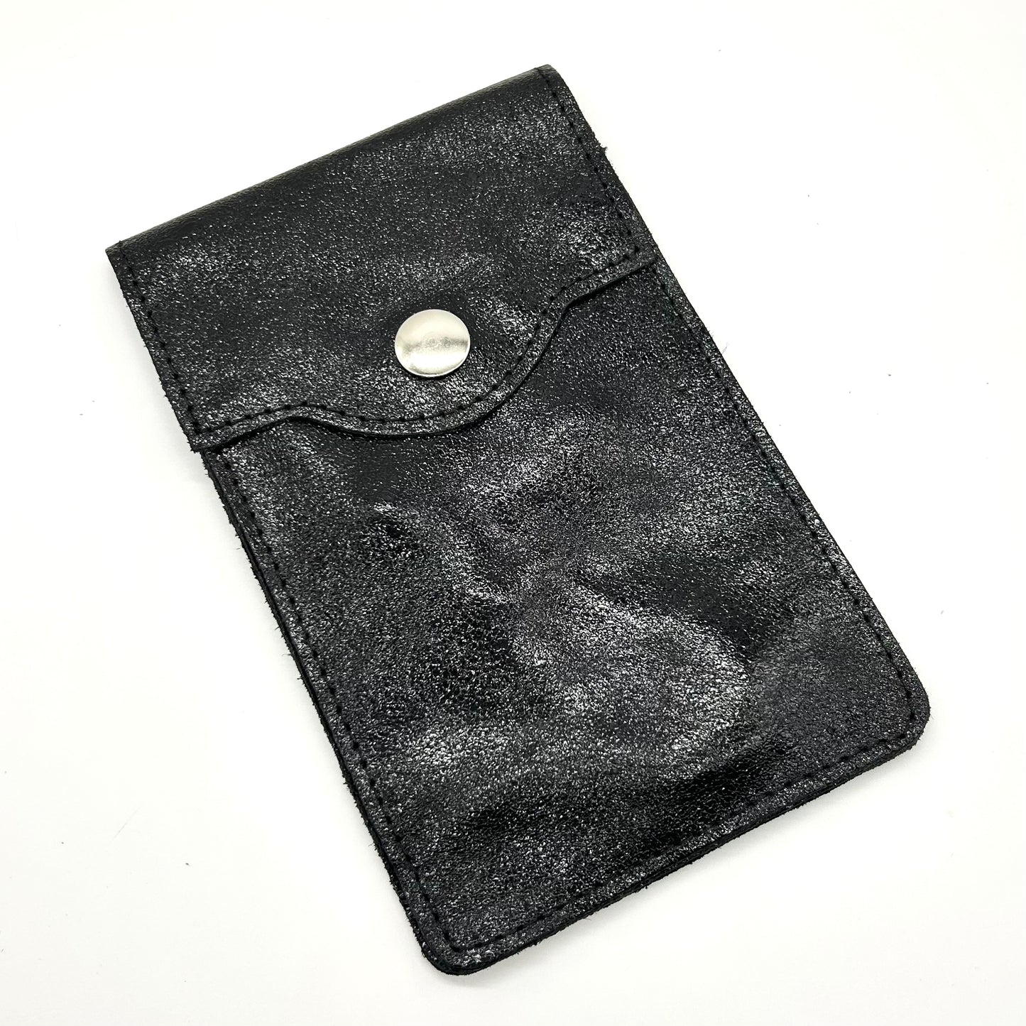 Leather Popper Phone Pouch Crossbody Bag