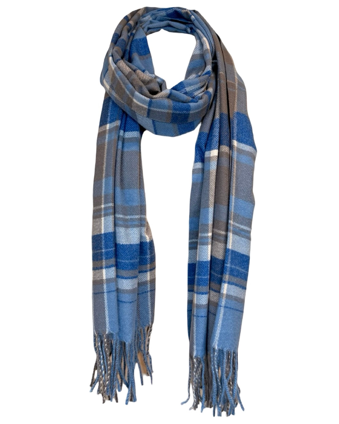 Check Tassel Scarf