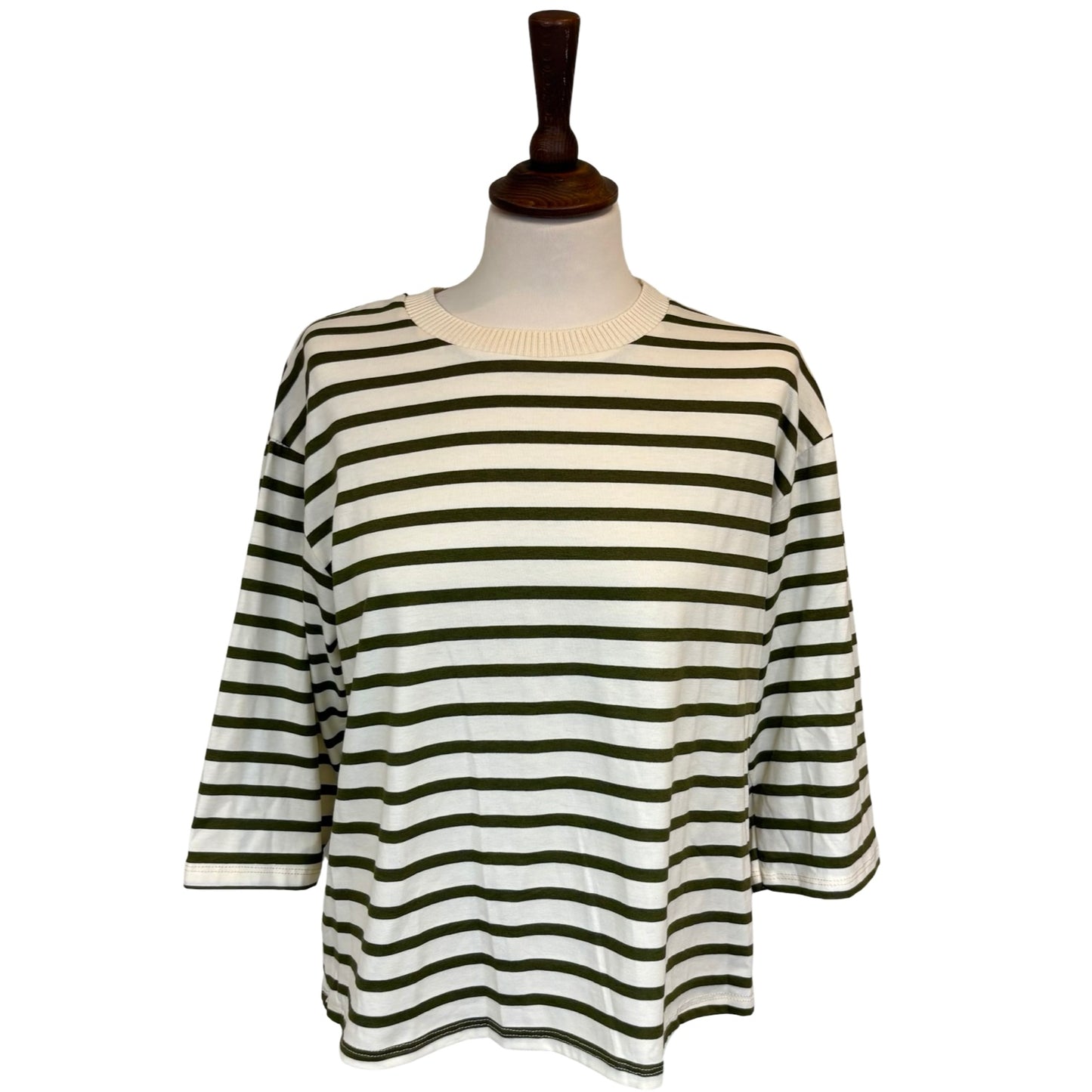 Aurelia Three Quarter Sleeve Stripe Top