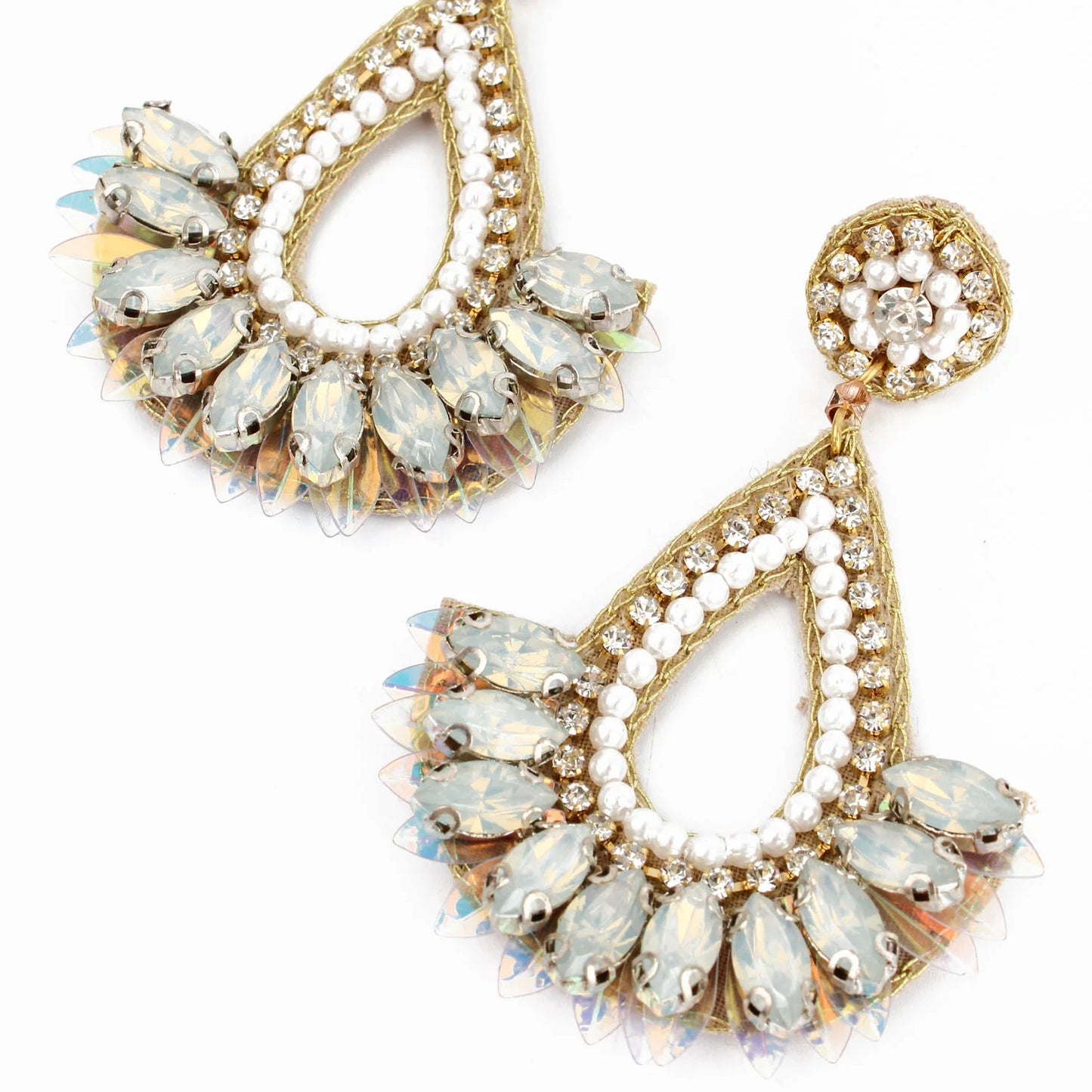 Pearl White Teardrop Earrings