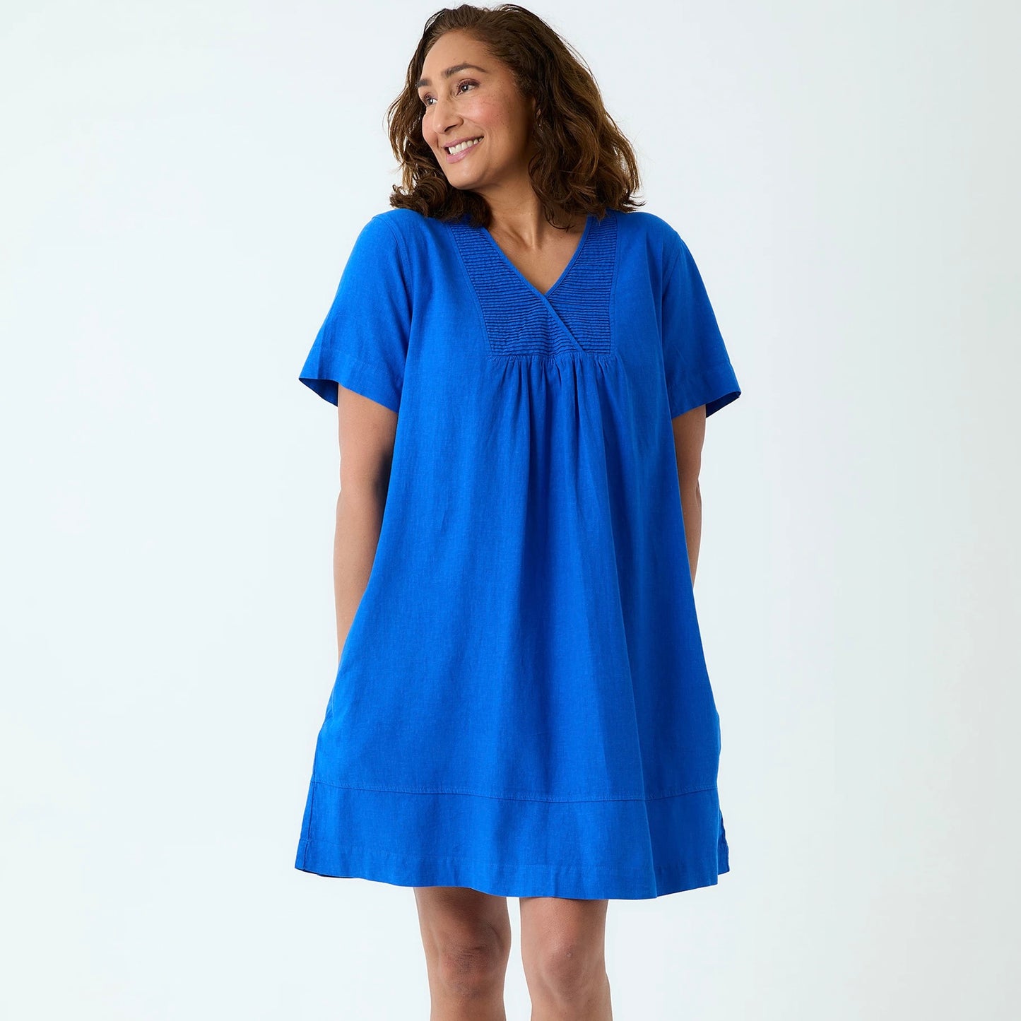 Olive Pintuck Dress
