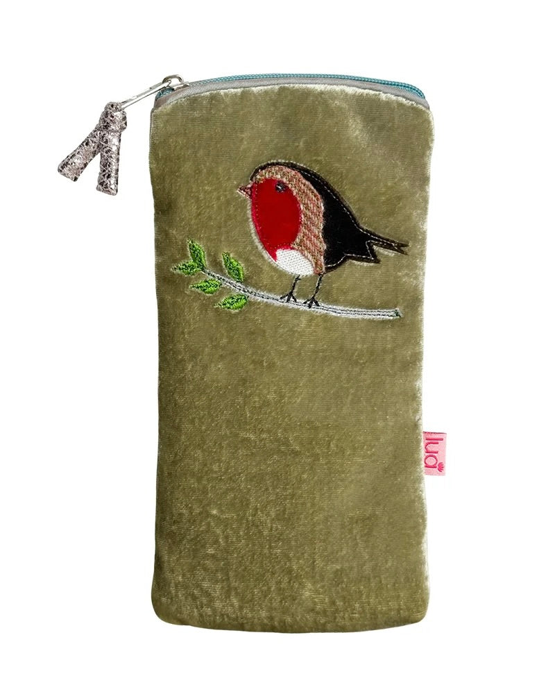 Velvet Robin Glasses Purse
