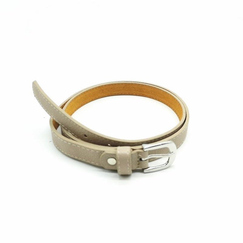 Thin Plain Round Buckle Smooth Belt