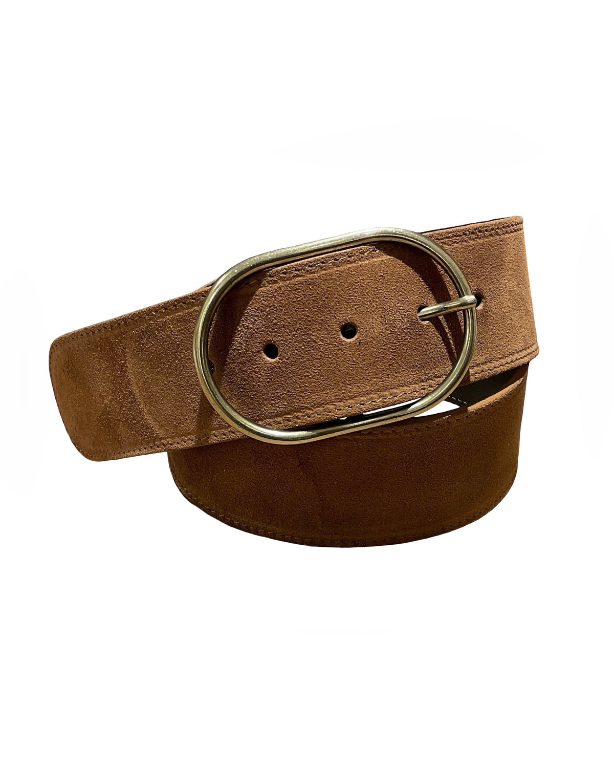 Suede Oval Buckle Belt