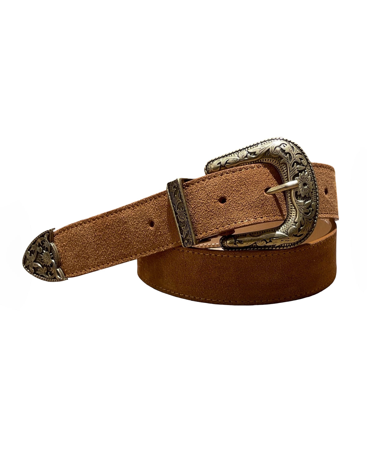 Vintage Buckle Suede Belt