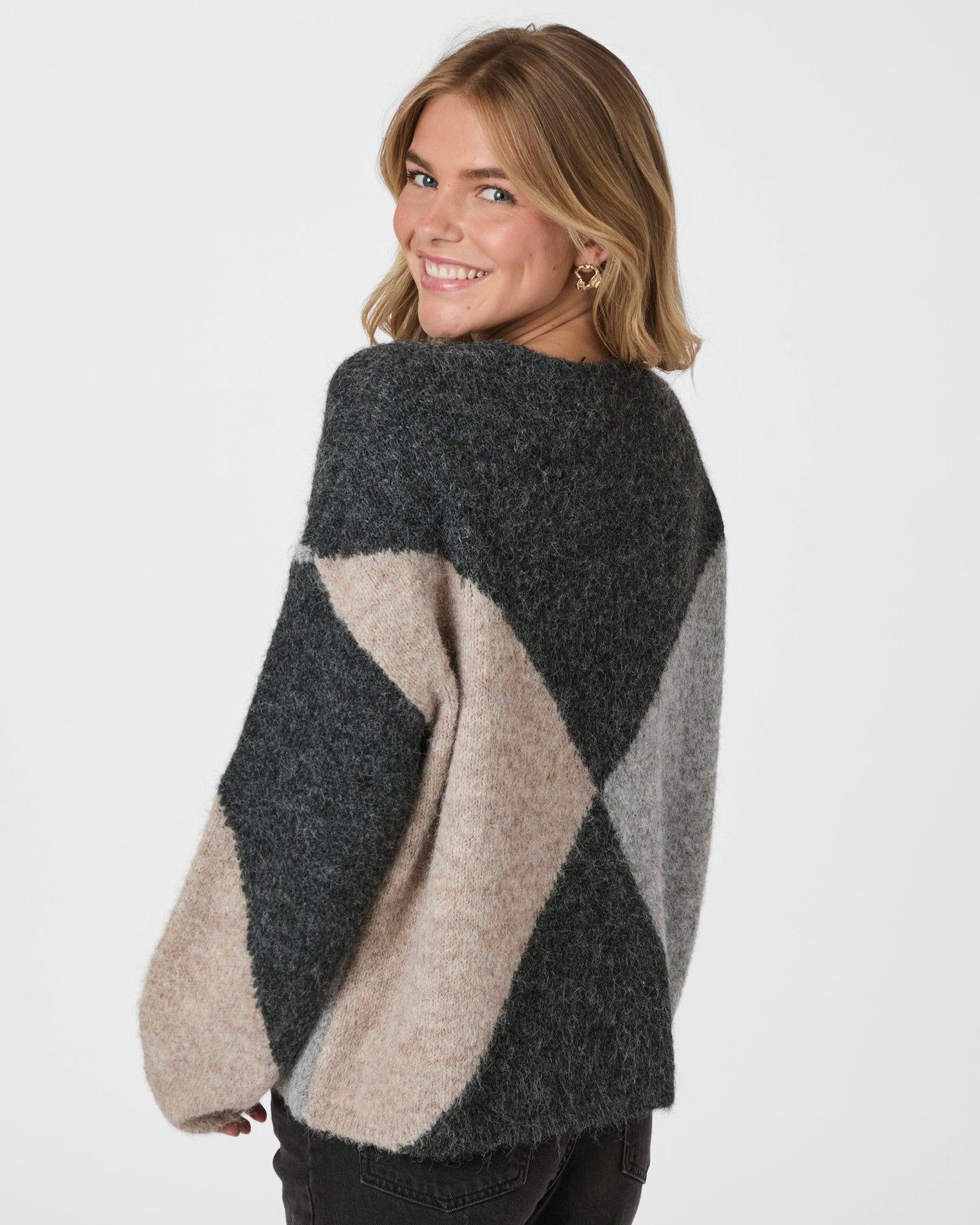 Neo Noir Inga Check Fluff Knit Jumper