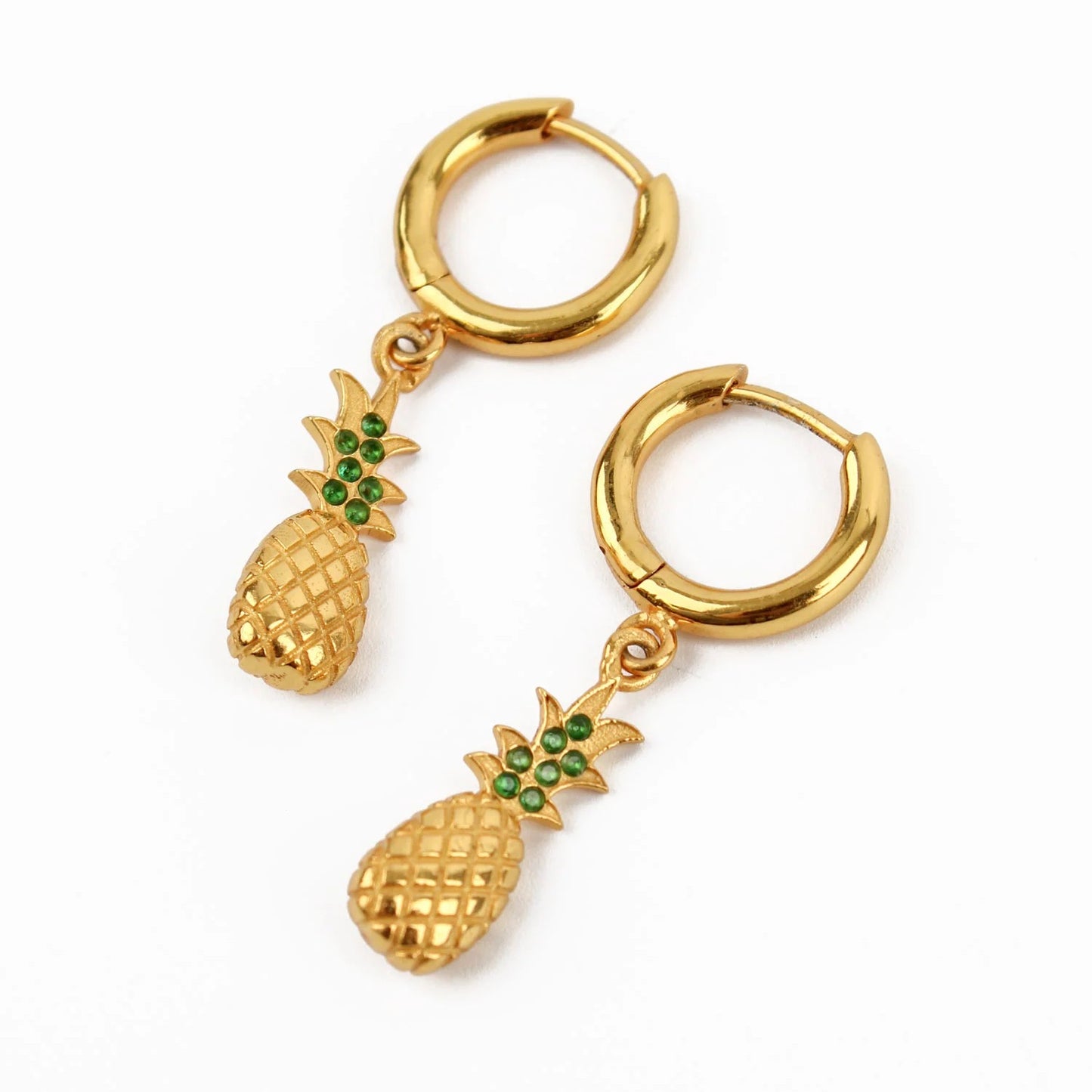 Pineapple Cubic Zirconia Huggie Earrings