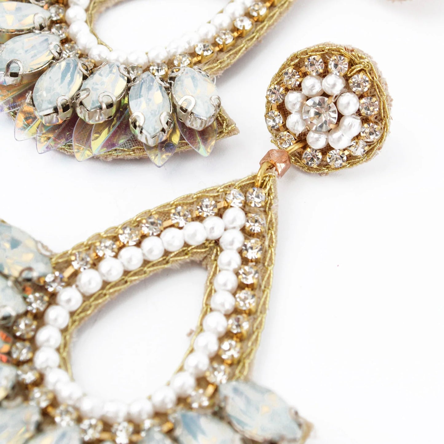 Pearl White Teardrop Earrings
