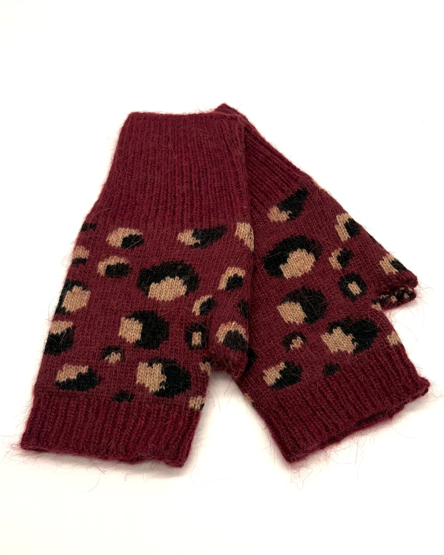 Leopard Print Fingerless Gloves