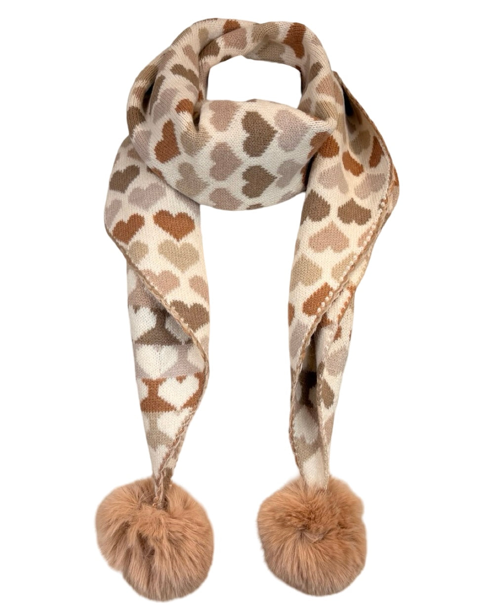 Heart Pom Pom Scarf