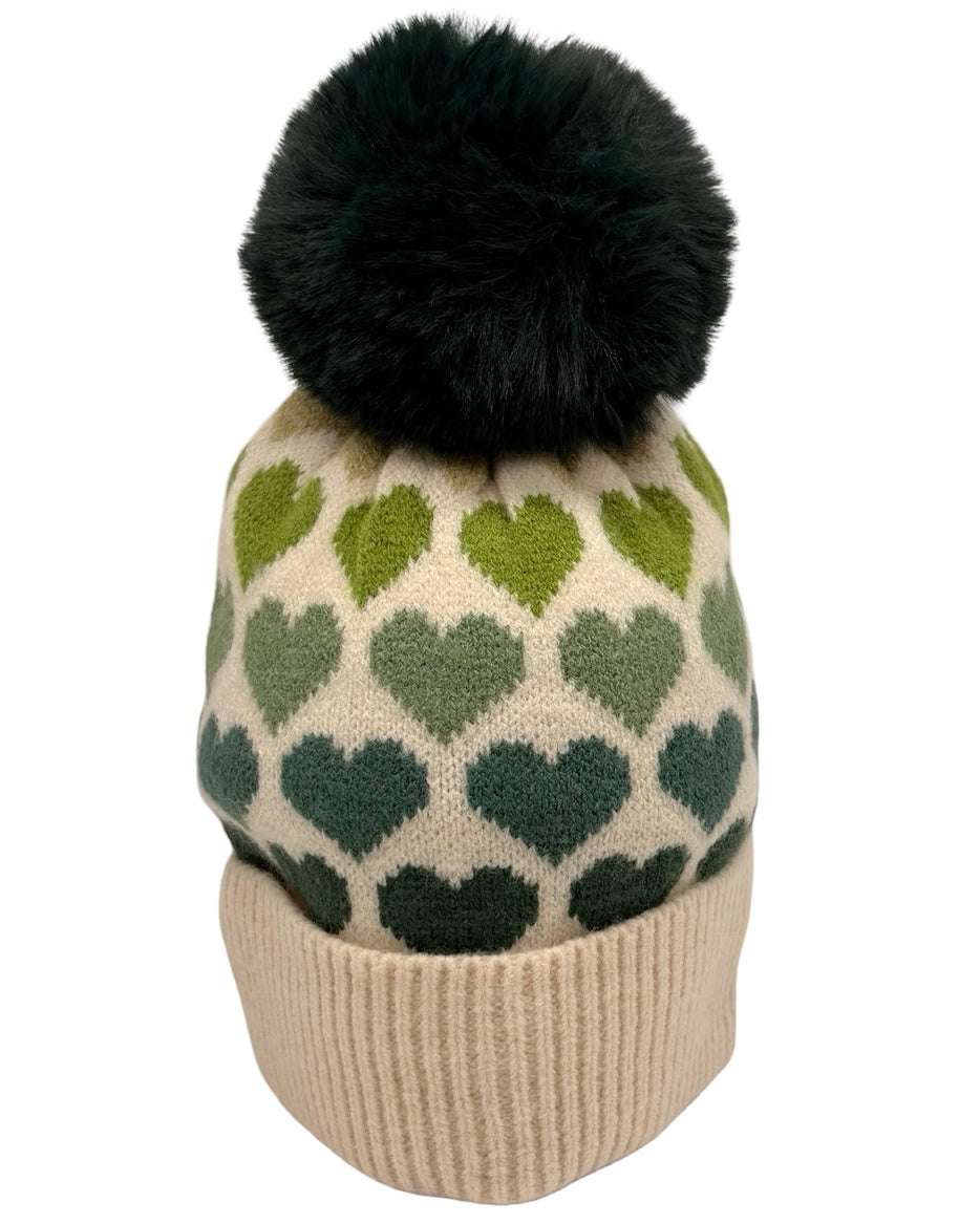 Heart Pom Pom Hat