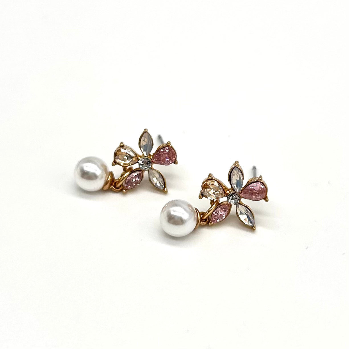 Mini Crystal Flower Droplet Stud