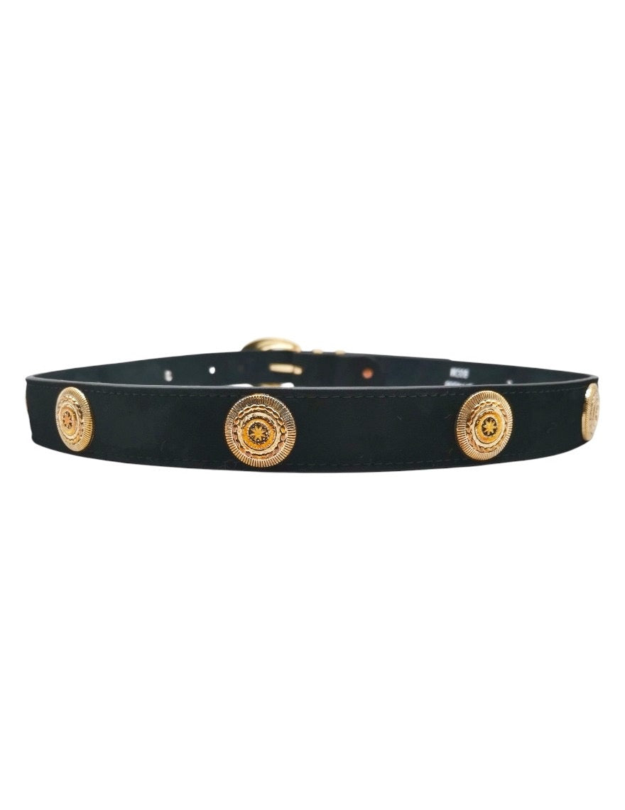 Suede Gold Disc Belt