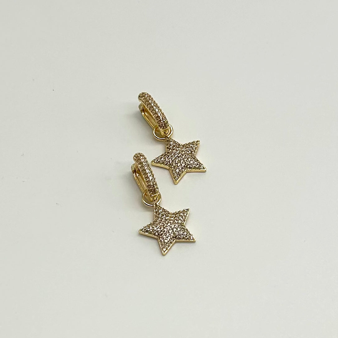 Crystal Star Gold Earrings