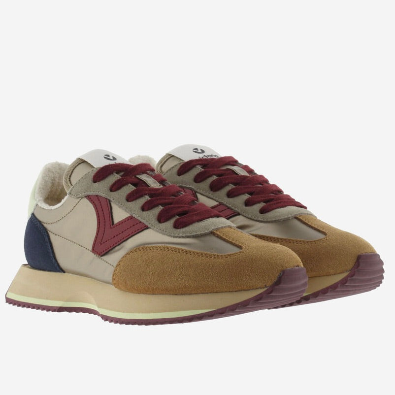 Victoria Cosmos Metal Nylon & Split Leather Trainers