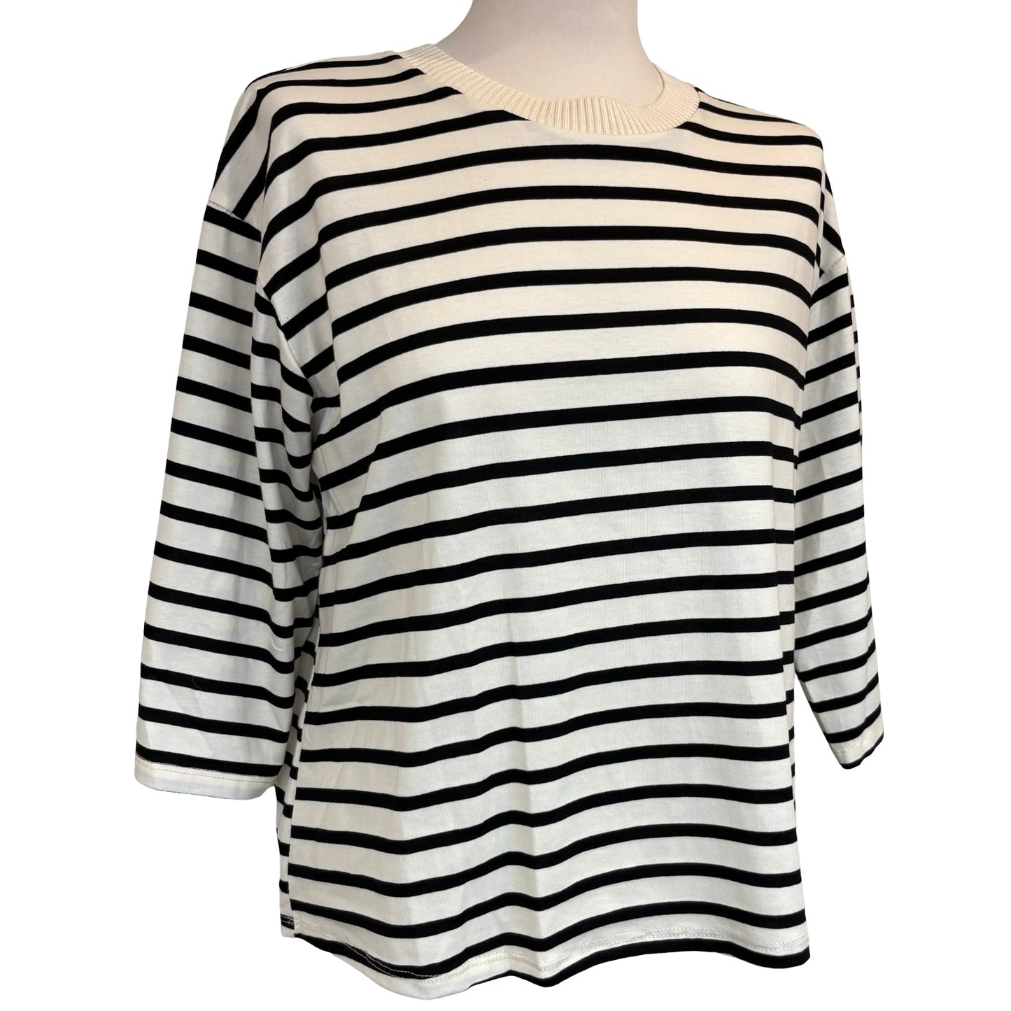 Aurelia Three Quarter Sleeve Stripe Top
