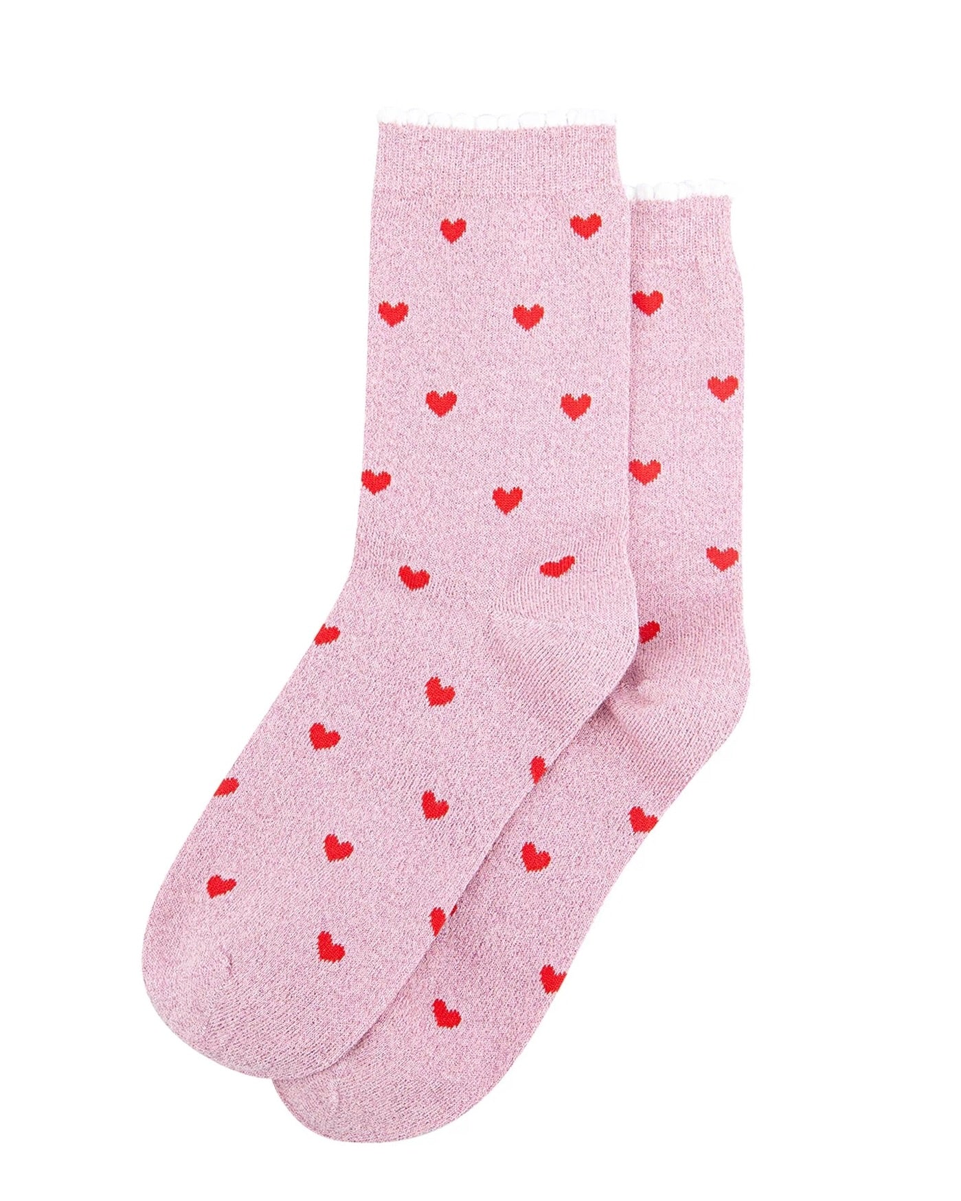 Love Hearts Combed Cotton Glitter Socks