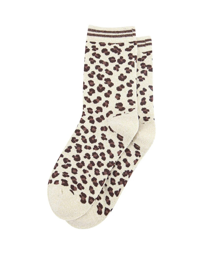 Women's Leopard Print Glitter Socks