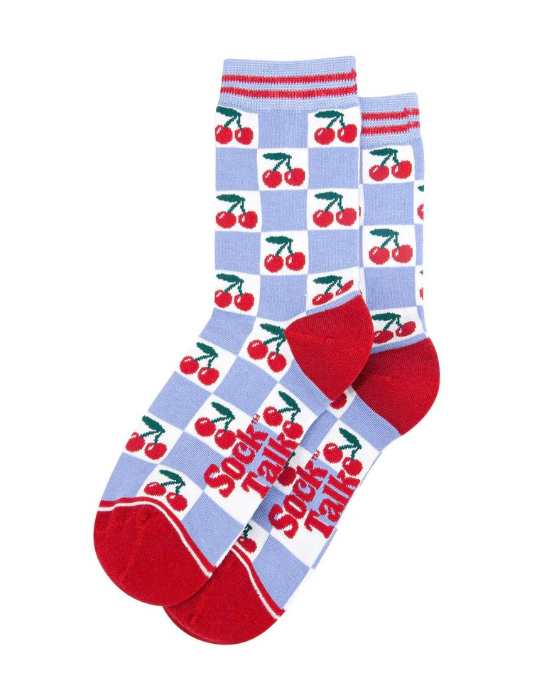 Bamboo Cherry Checkerboard Socks