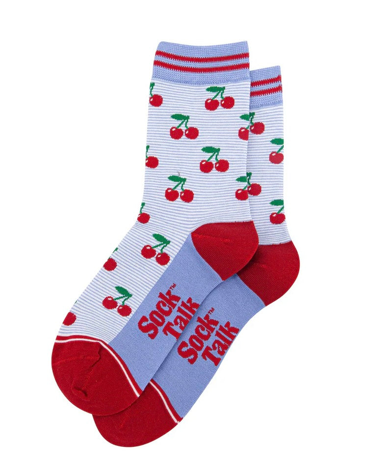 Bamboo Cherry Stripe Socks