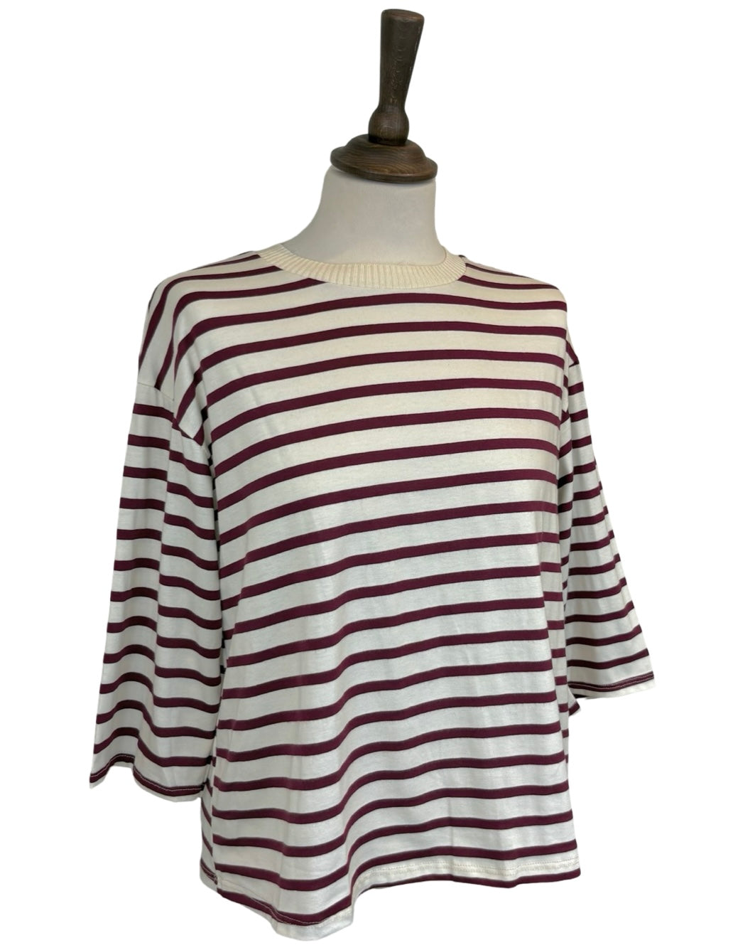 Aurelia Three Quarter Sleeve Stripe Top
