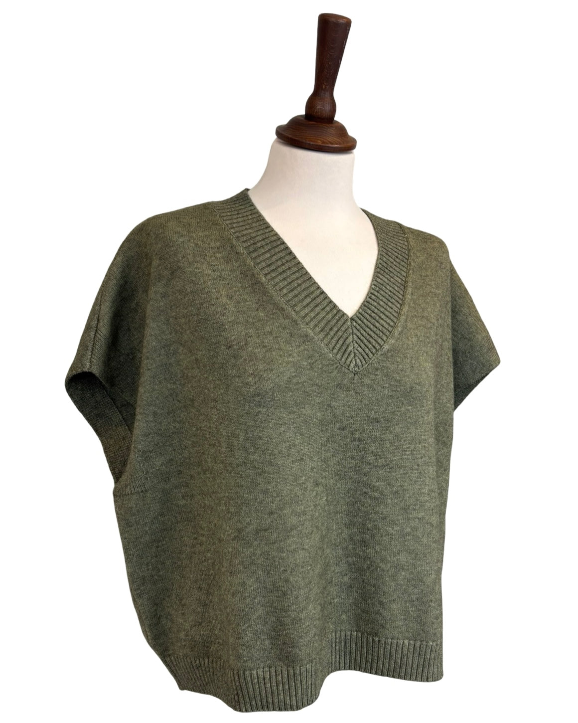 Adelita Ribbed V Neck Sweater Vest
