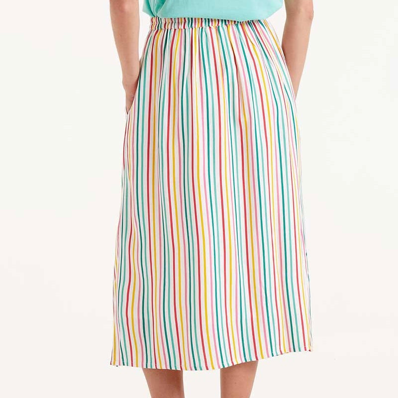 Antonia Striped Midi Skirt