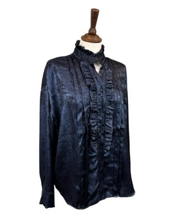 Livia Metallic Ruffle Blouse