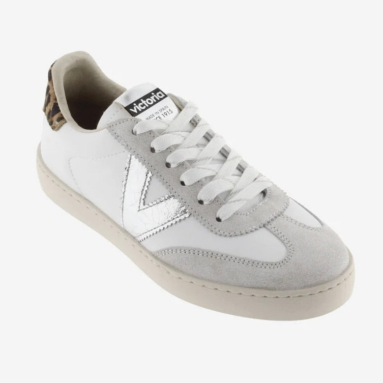Victoria Berlin Ciclista Crackle Split Leather & Leopard Trainers