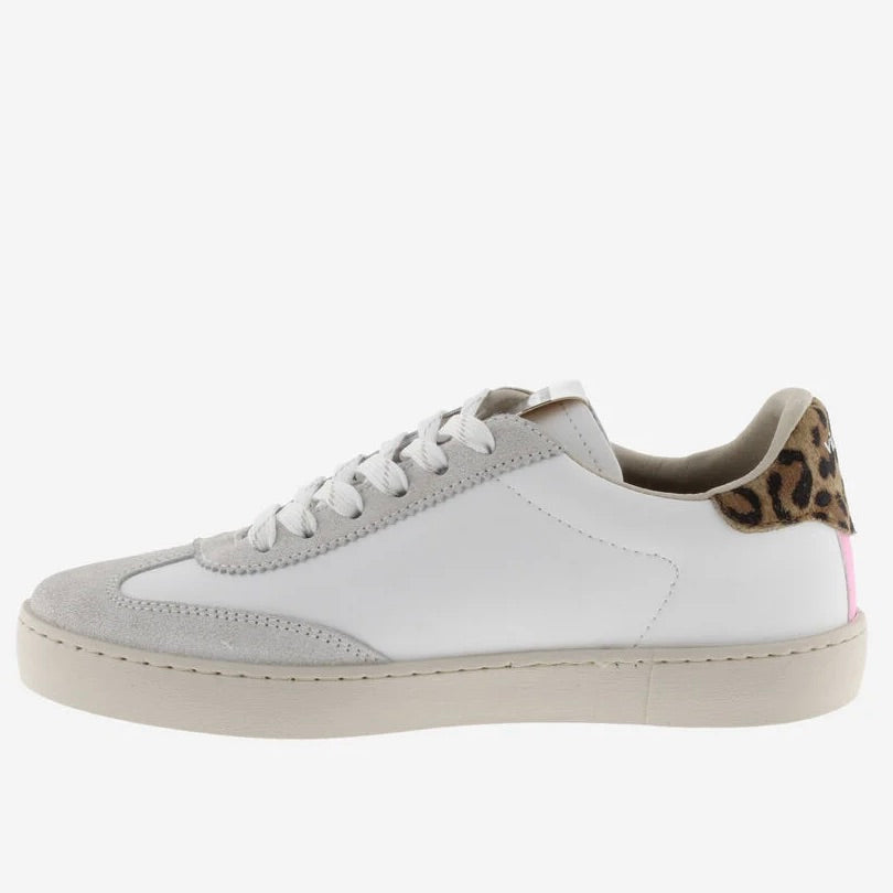 Victoria Berlin Ciclista Crackle Split Leather & Leopard Trainers