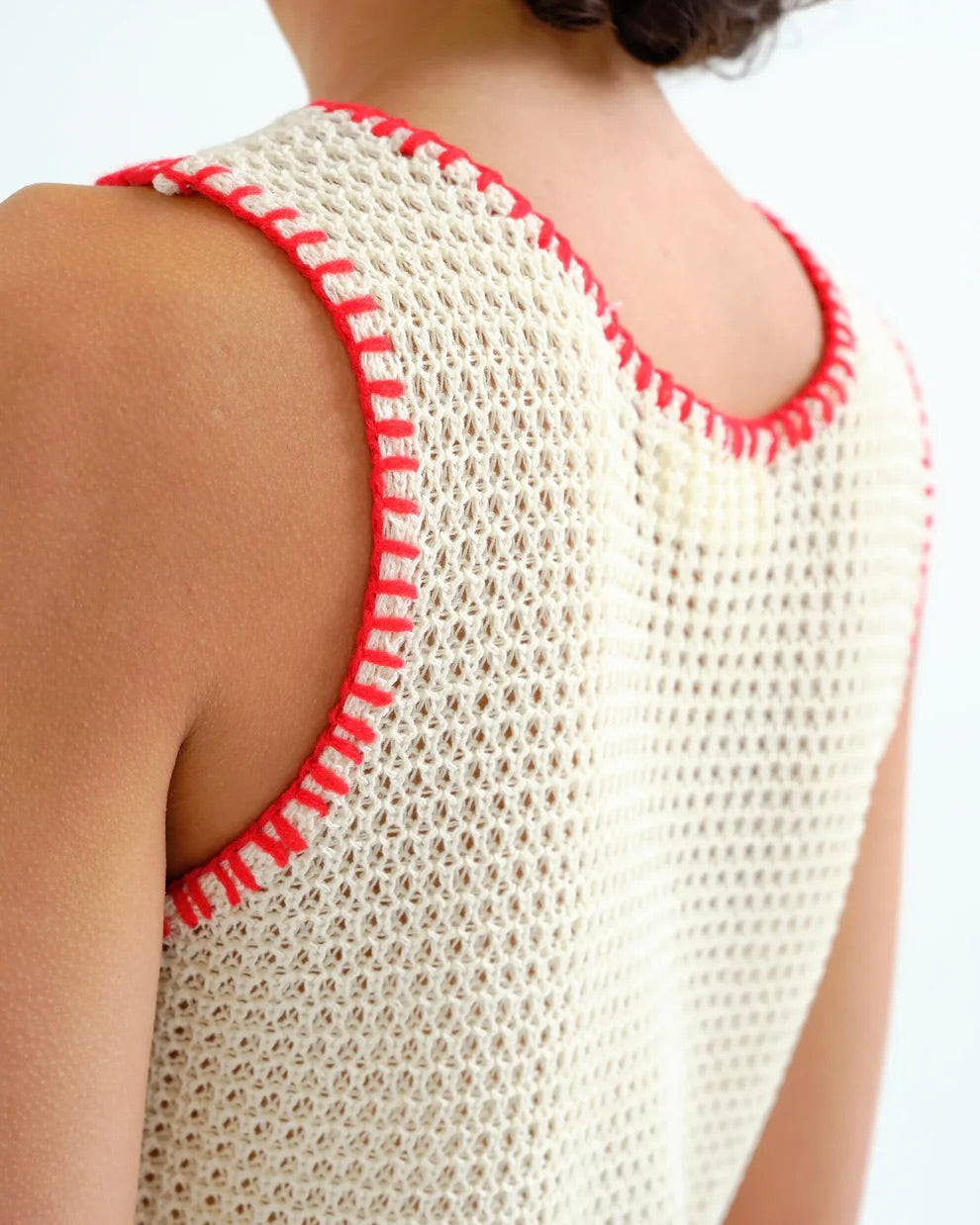 Compania Fantastica Poala Open Knit Vest Top