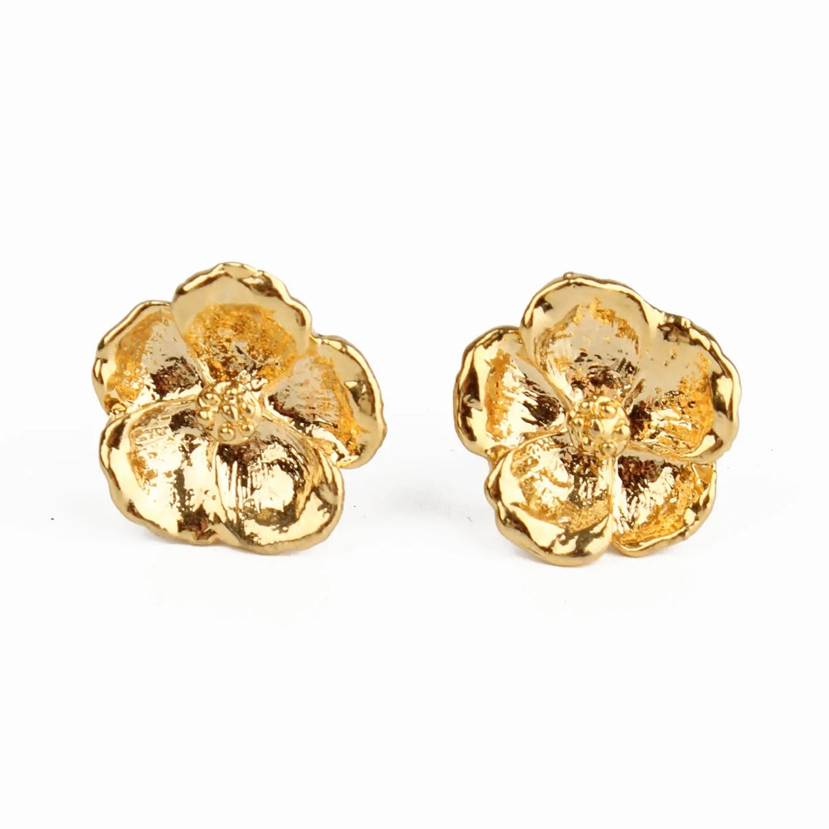 Gold Flower Studs