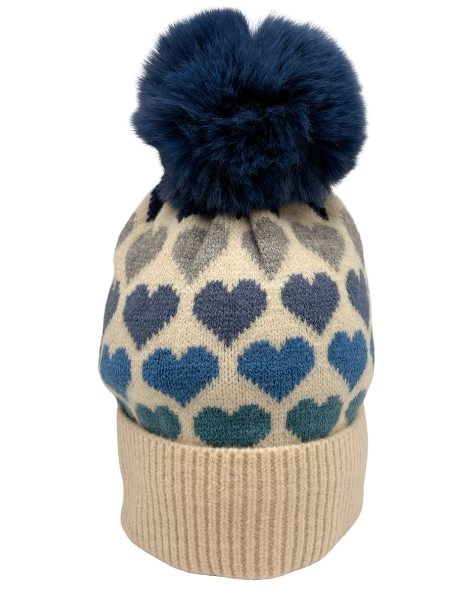 Heart Pom Pom Hat