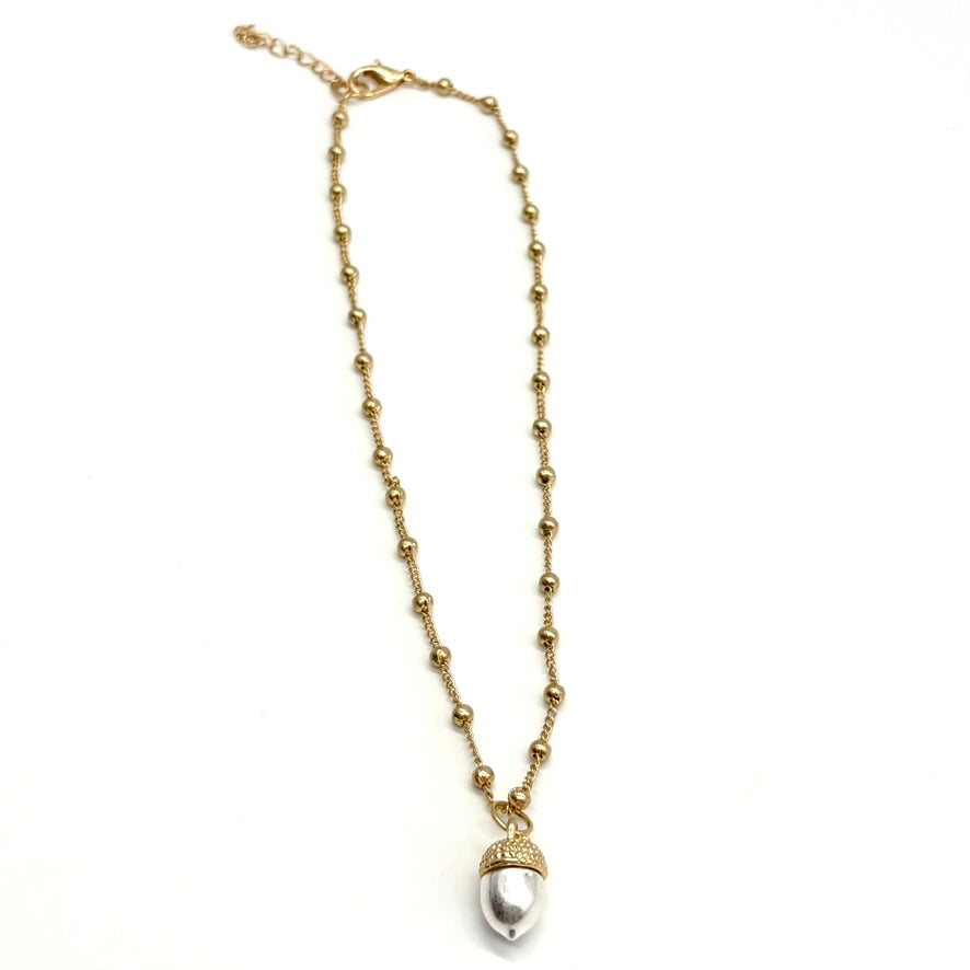 Mini Acorn Drop Necklace