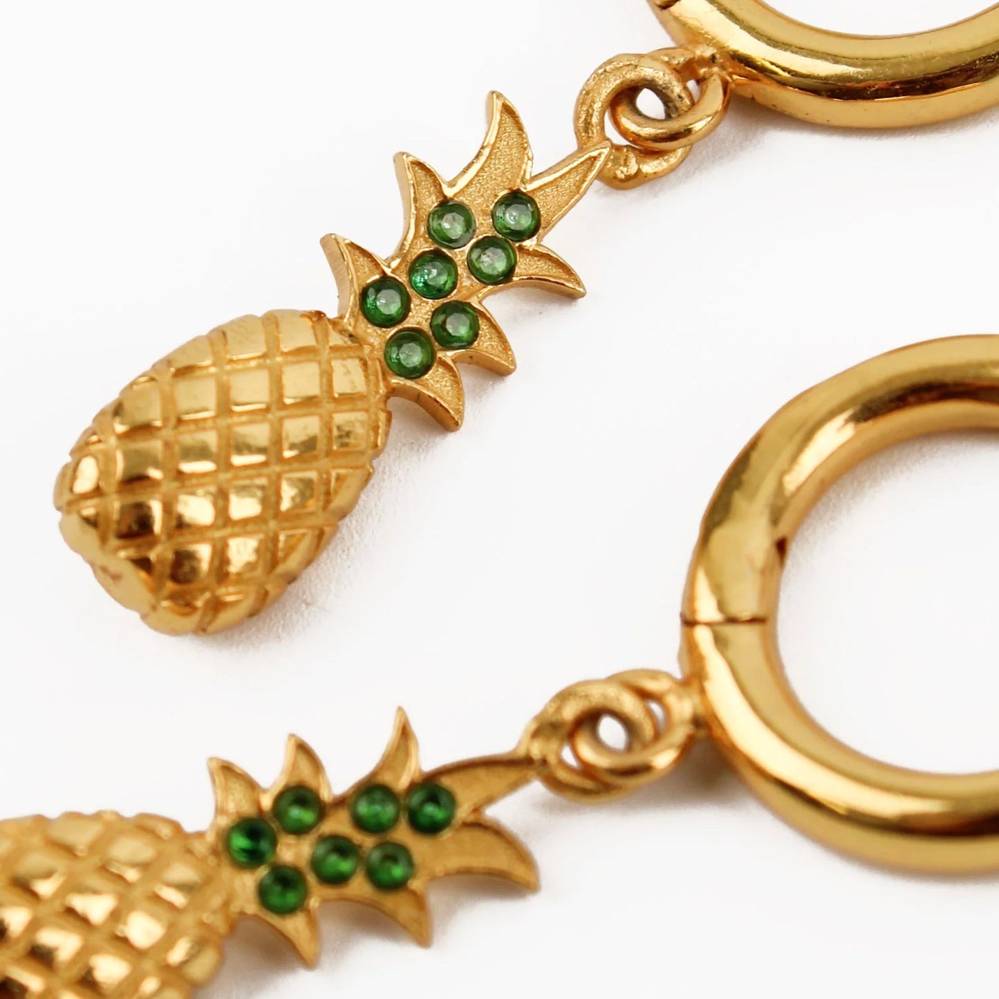 Pineapple Cubic Zirconia Huggie Earrings