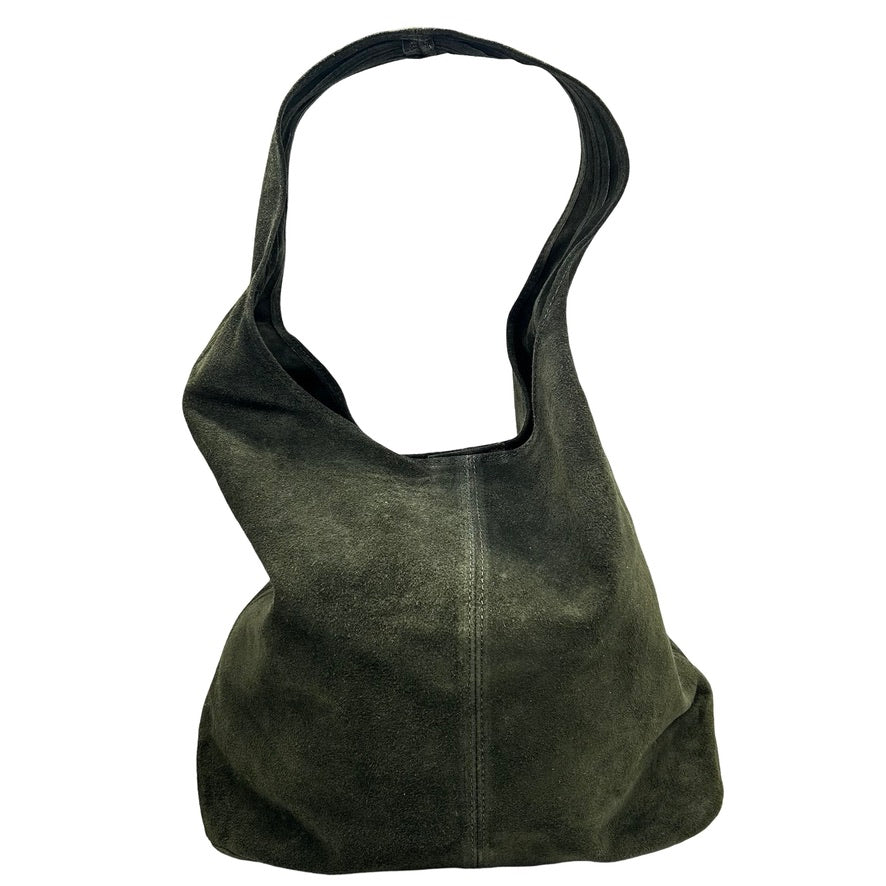 Suede Leather Slouchy Handbag