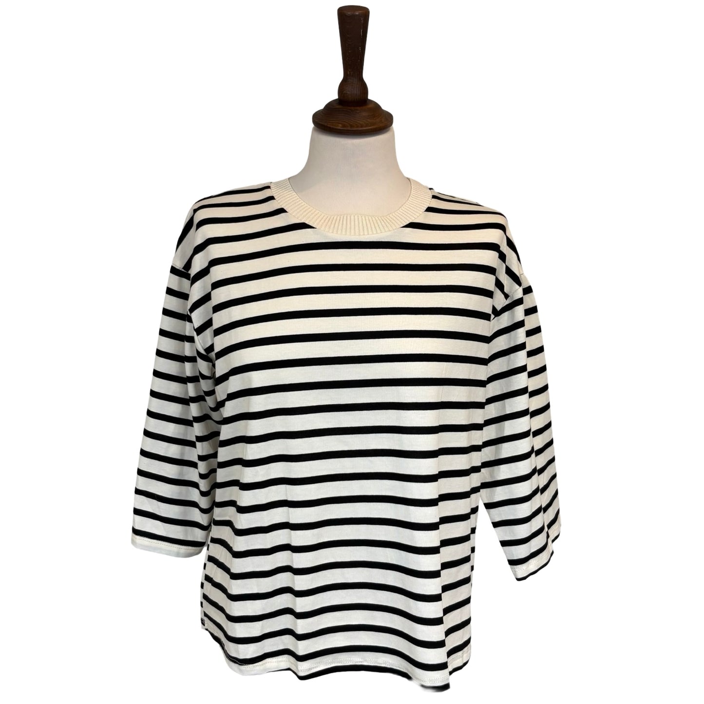 Aurelia Three Quarter Sleeve Stripe Top