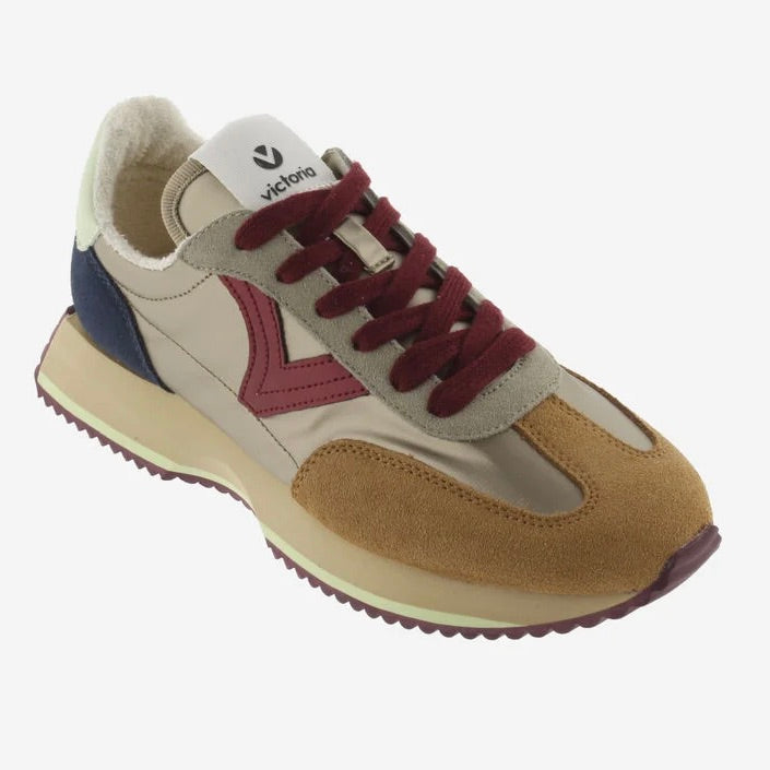 Victoria Cosmos Metal Nylon & Split Leather Trainers