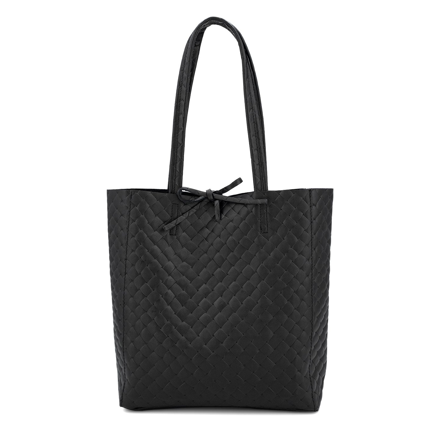 Small Woven Leather Shopper