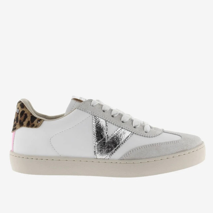 Victoria Berlin Ciclista Crackle Split Leather & Leopard Trainers