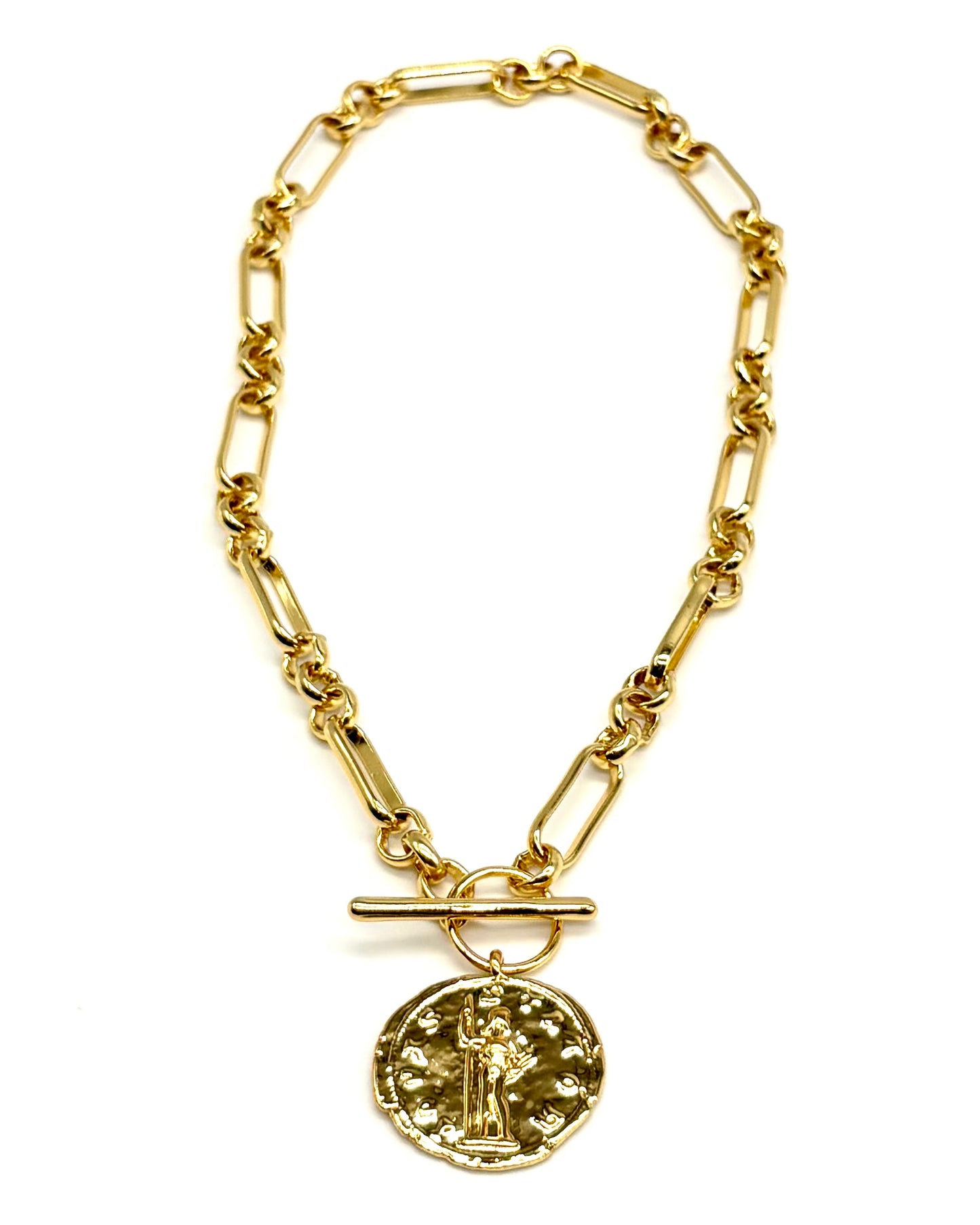 T Bar Coin Necklace