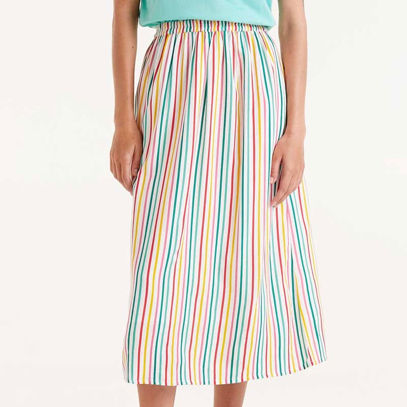 Antonia Striped Midi Skirt