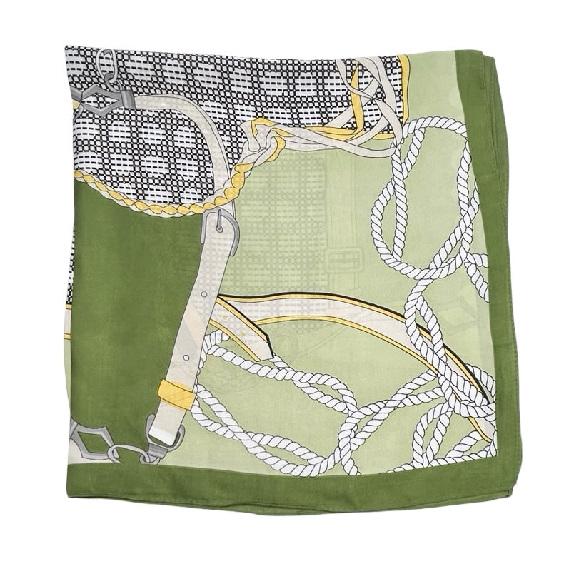 Satin Belt & Buckle Print Scarf