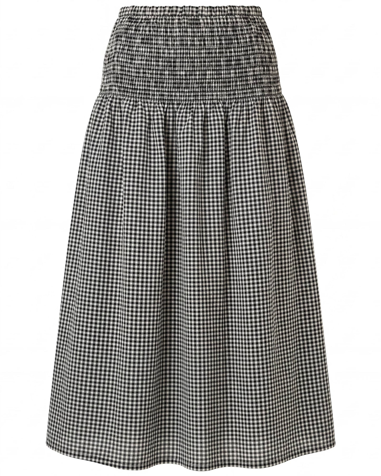 Pippa Gingham Shirred Waist Maxi Skirt