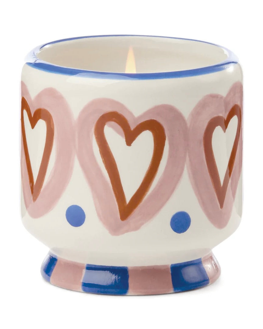 A Dopo Hearts Ceramic Candle - Rosewood Vanilla