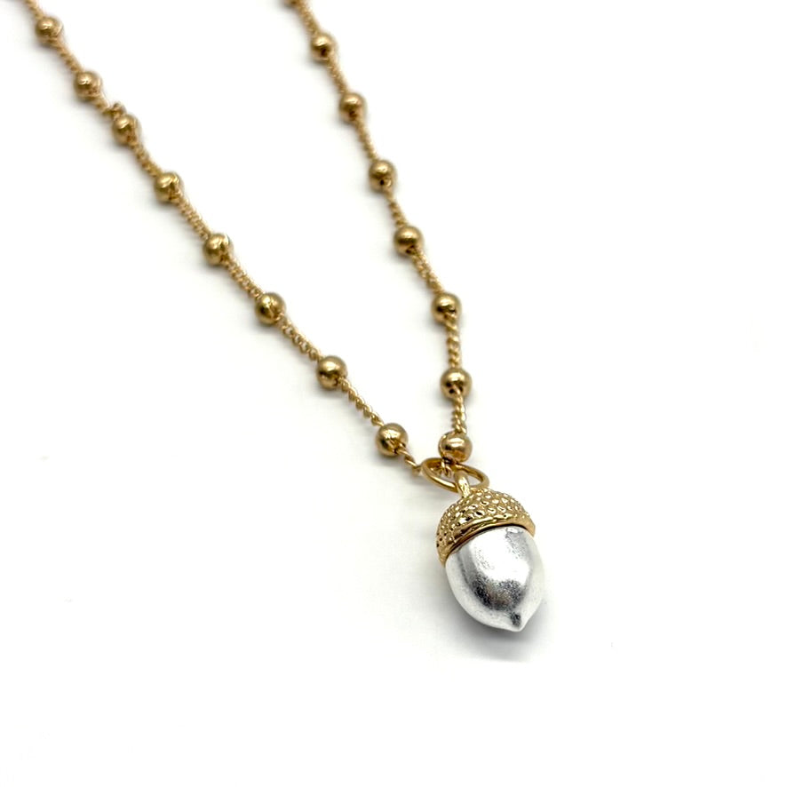 Mini Acorn Drop Necklace