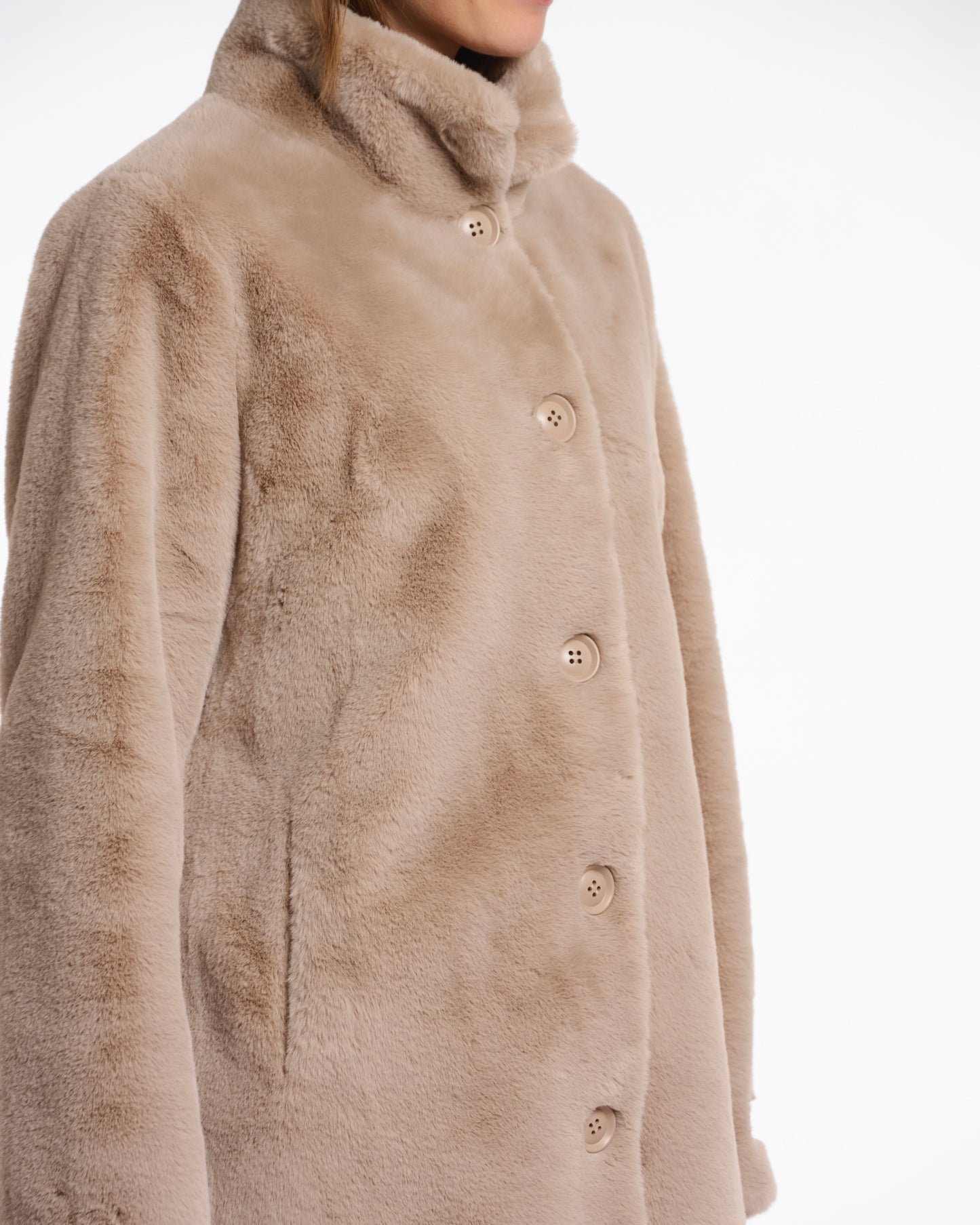 Rino & Pelle Nonna Single Breasted Faux Fur Coat