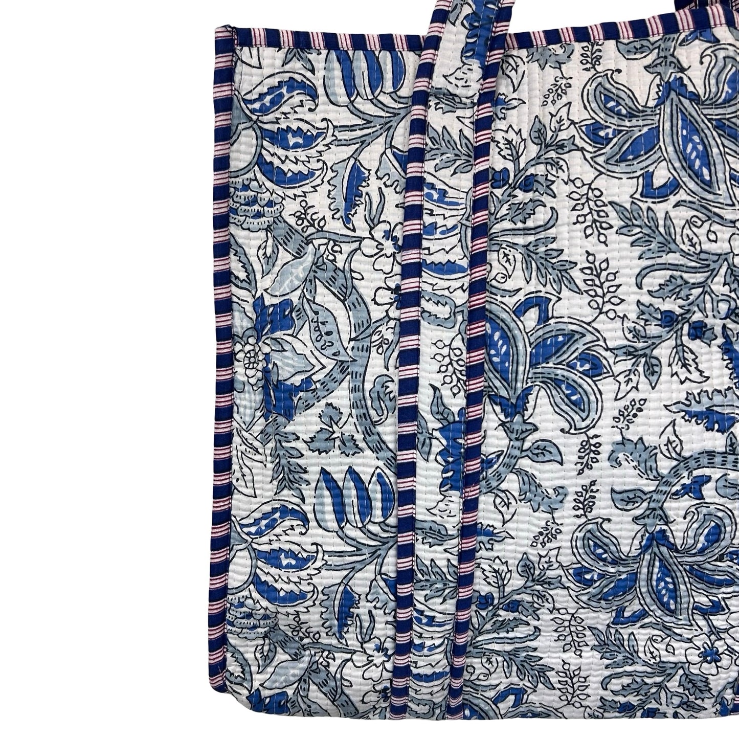 Amarylis Block Print Tote Bag