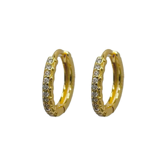 Gold Clear Cubic Zirconia Huggie